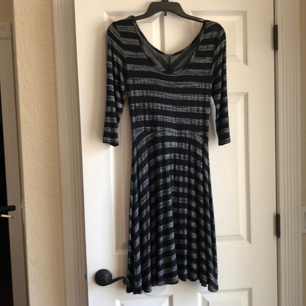 Black and gray stripe dress